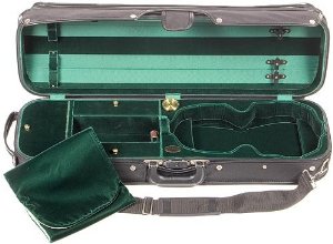 Bobelock Hill Style 1017 Semi-French Fitted Black/Green 4/4 Violin Case